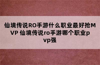 仙境传说RO手游什么职业最好抢MVP 仙境传说ro手游哪个职业pvp强